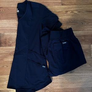 Adar Navy Blue Scrub Set